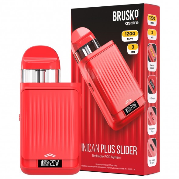 Электронная сигарета Brusko - Minican Plus Slider (Красный) купить в Волгограде