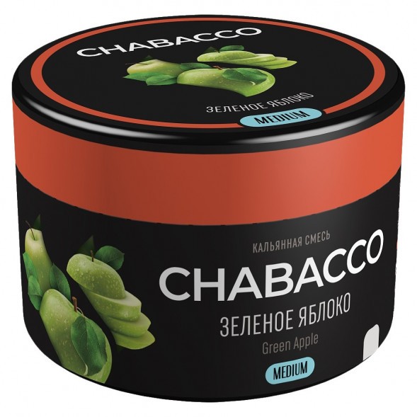 Смесь Chabacco MEDIUM - Green Apple (Зелёное Яблоко, 40 грамм) купить в Волгограде