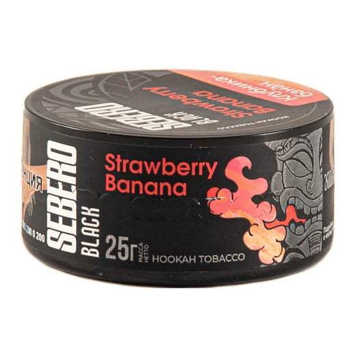 Табак Sebero Black - Strawberry Banana (Клубника и Банан, 25 грамм) купить в Волгограде