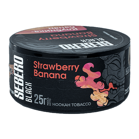 Табак Sebero Black - Strawberry Banana (Клубника и Банан, 25 грамм) купить в Волгограде