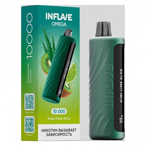 INFLAVE OMEGA - Киви Лайм Алоэ (Kiwi Lime Aloe, 10000 затяжек) купить в Волгограде