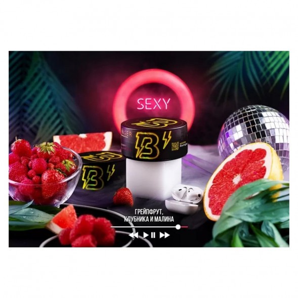 Табак Banger - Sexy (Грейпфрут, Клубника, Малина, 100 грамм) купить в Волгограде