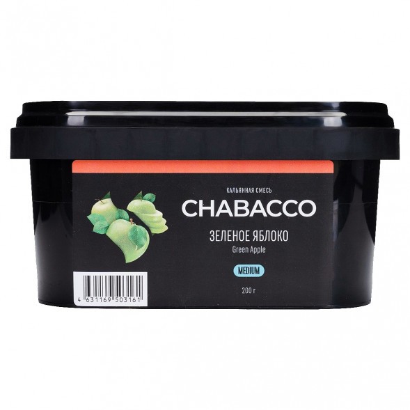 Смесь Chabacco MEDIUM - Green Apple (Зелёное Яблоко, 200 грамм) купить в Волгограде
