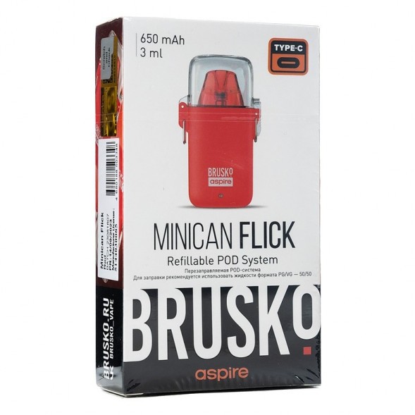 Электронная сигарета Brusko - Minican Flick (Красный) купить в Волгограде