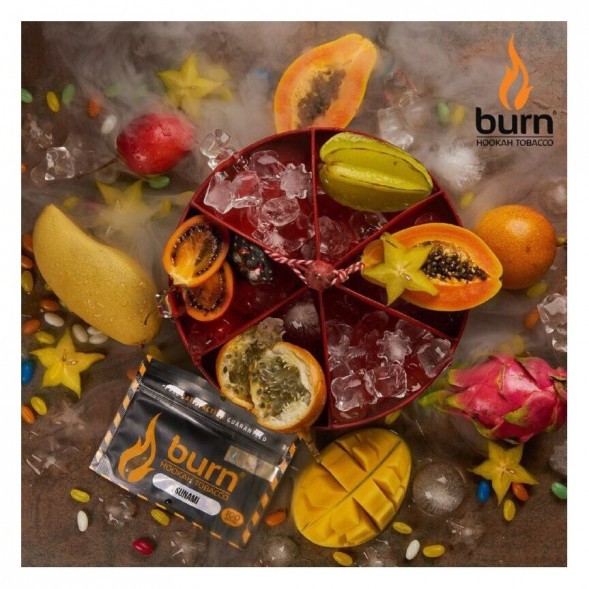 Табак Burn - Tsunami (Тропические Фрукты со Льдом, 100 грамм) купить в Волгограде