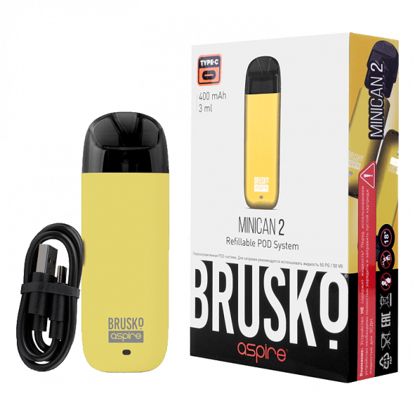 Электронная сигарета Brusko - Minican 2 (400 mAh, Жёлтый) купить в Волгограде