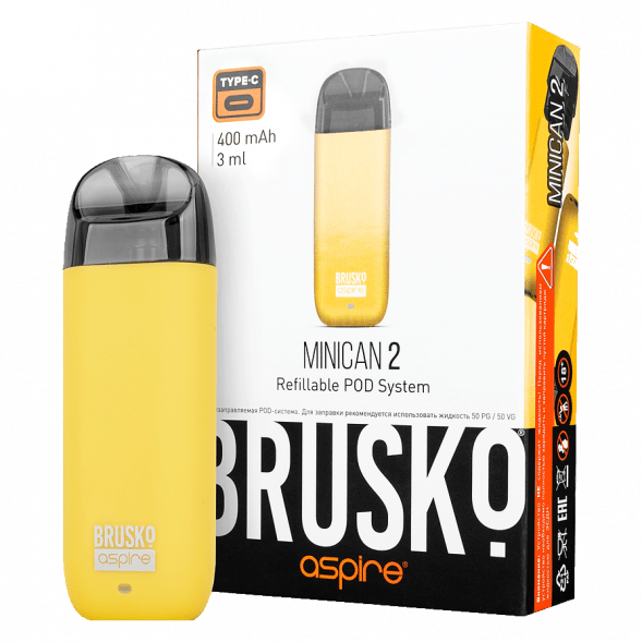 Электронная сигарета Brusko - Minican 2 (400 mAh, Жёлтый) купить в Волгограде