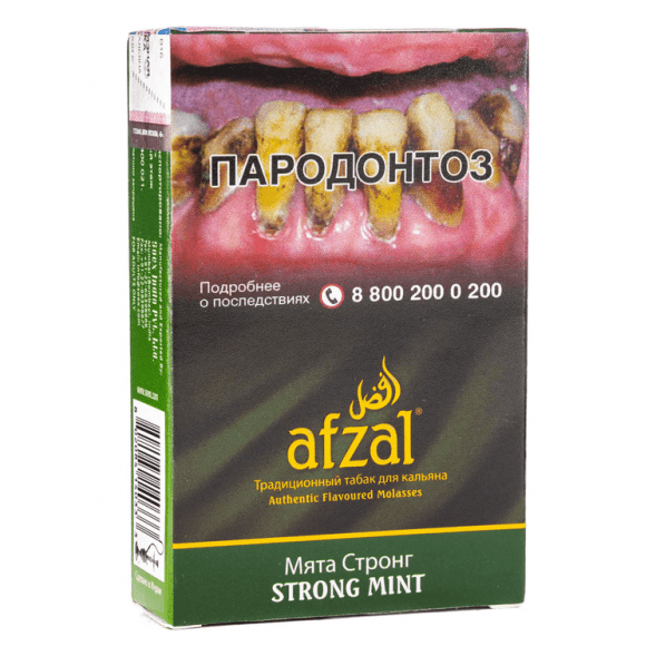 Табак Afzal - Strong Mint (Мята Стронг, 40 грамм) купить в Волгограде