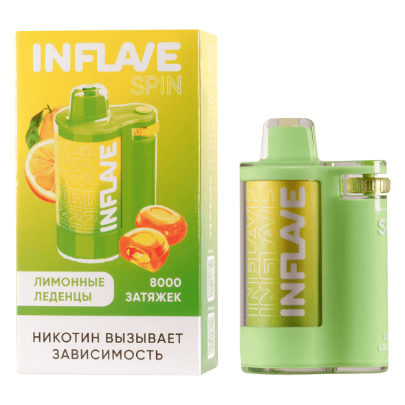 INFLAVE SPIN - Лимонные Леденцы (8000 затяжек) купить в Волгограде
