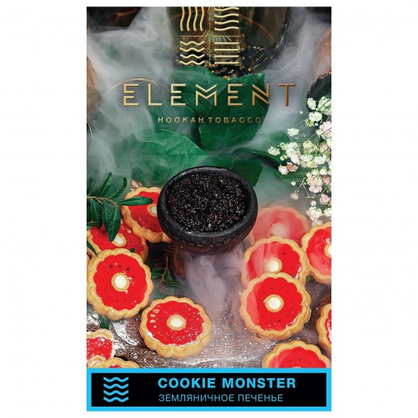 Табак Element Вода - Cookie Monster (Земляничное Печенье, 100 грамм) купить в Волгограде
