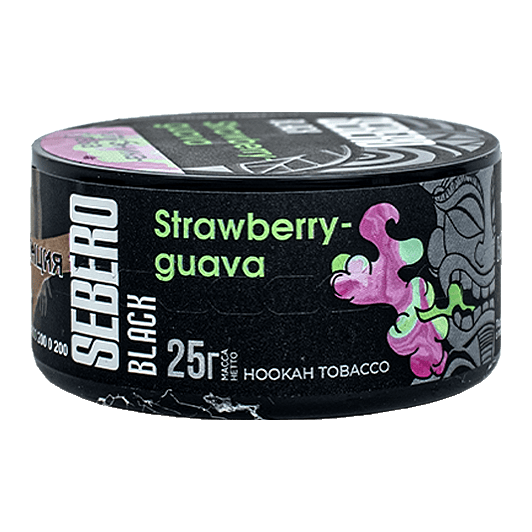 Табак Sebero Black - Strawberry Guava (Клубника и Гуава, 25 грамм) купить в Волгограде