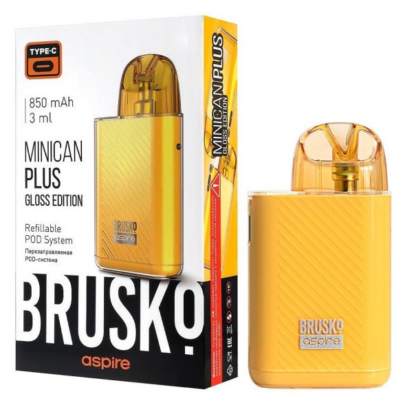 Электронная сигарета Brusko - Minican Plus Gloss Edition (850 mAh, Жёлтый) купить в Волгограде