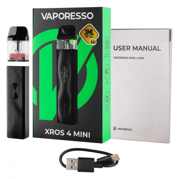 Электронная сигарета Vaporesso XROS 4 Mini - Black (Чёрная) купить в Волгограде