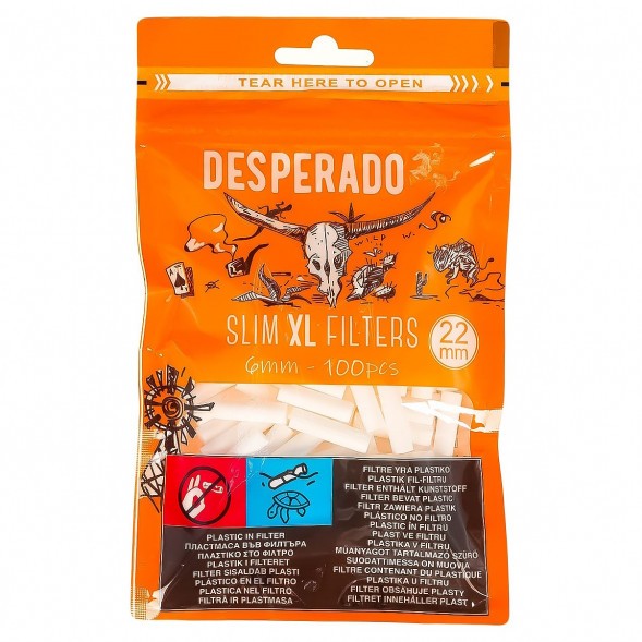 Фильтры для самокруток Desperado - Slim XL (100 штук, 22х6 мм) купить в Волгограде