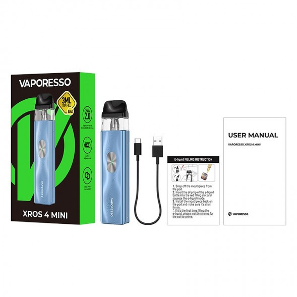 Электронная сигарета Vaporesso XROS 4 Mini - Ice Blue (Синий Лёд) купить в Волгограде