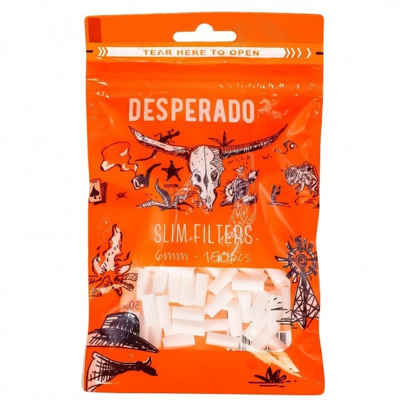 Фильтры для самокруток Desperado - Slim (150 штук, 15х6 мм) купить в Волгограде