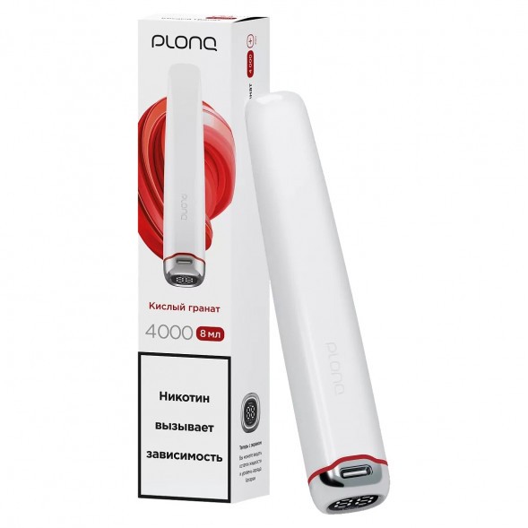 PLONQ PLUS PRO - Кислый Гранат (Sour Pomegranate, 4000 затяжек) купить в Волгограде
