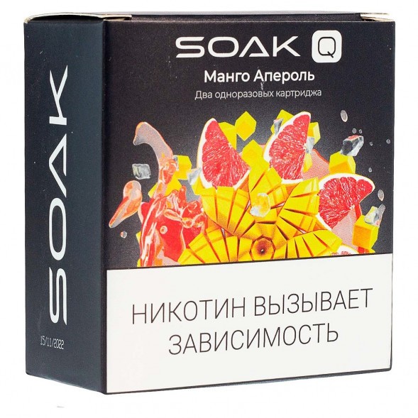 Картридж SOAK Q - Манго Апероль (1500 затяжек х 2 шт.) купить в Волгограде