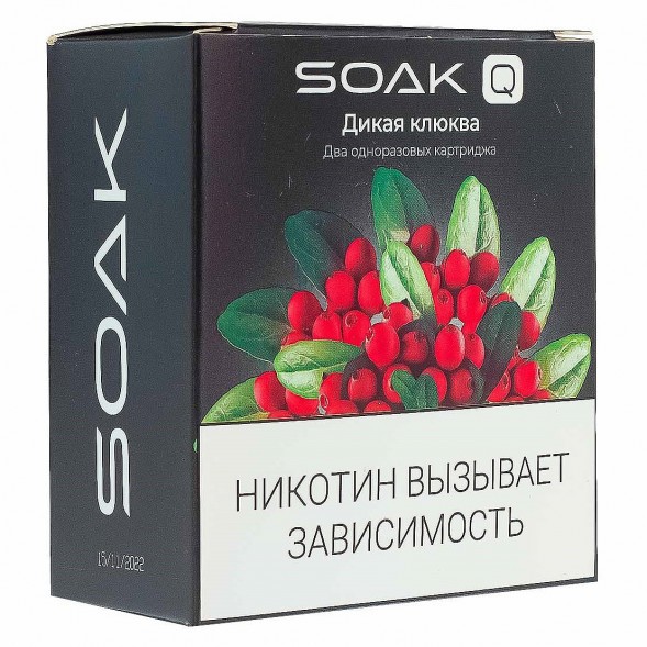 Картридж SOAK Q - Дикая Клюква (1500 затяжек х 2 шт.) купить в Волгограде