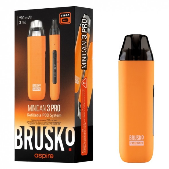 Электронная сигарета Brusko - Minican 3 PRO (900 mAh, Оранжевый) купить в Волгограде